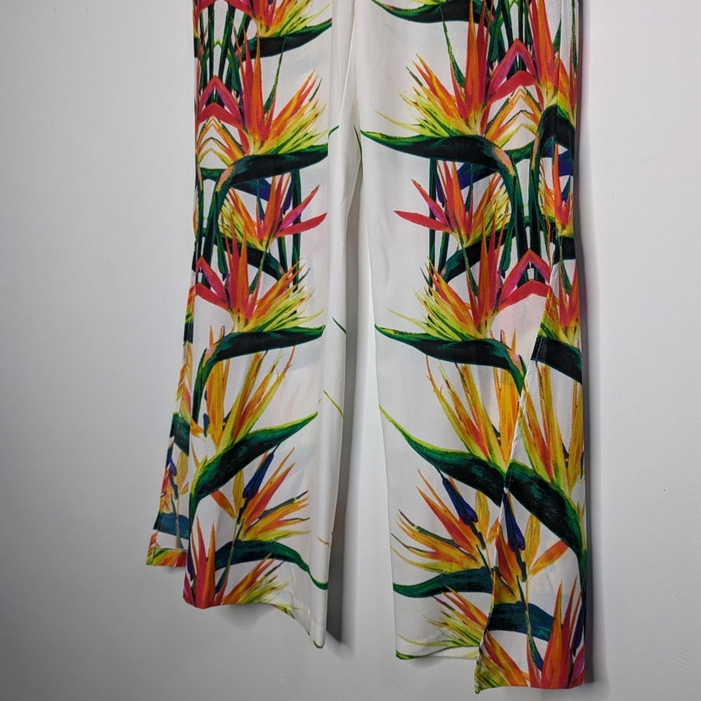 NWT Bisou Bisou White Colorful Bird Of Paradise Floral Sheer Summer Lounge Pant - Picture 3 of 13